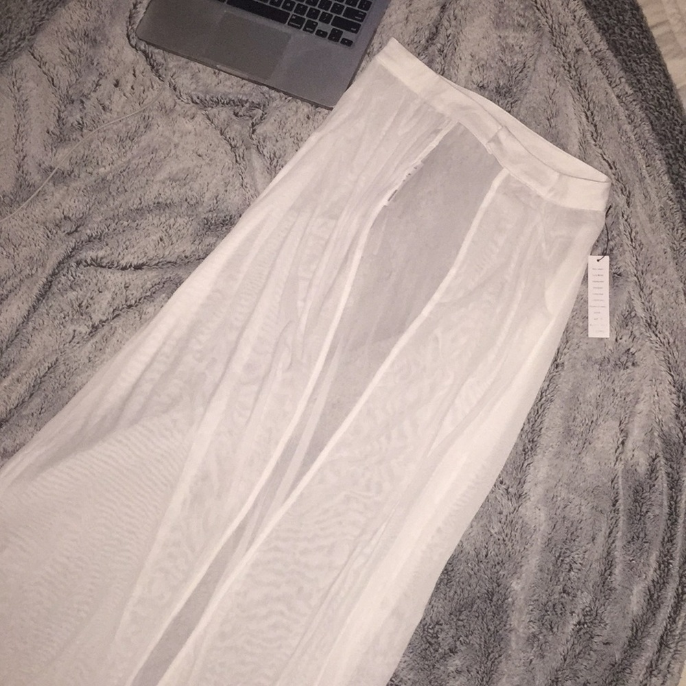 White bathing bottom cover up